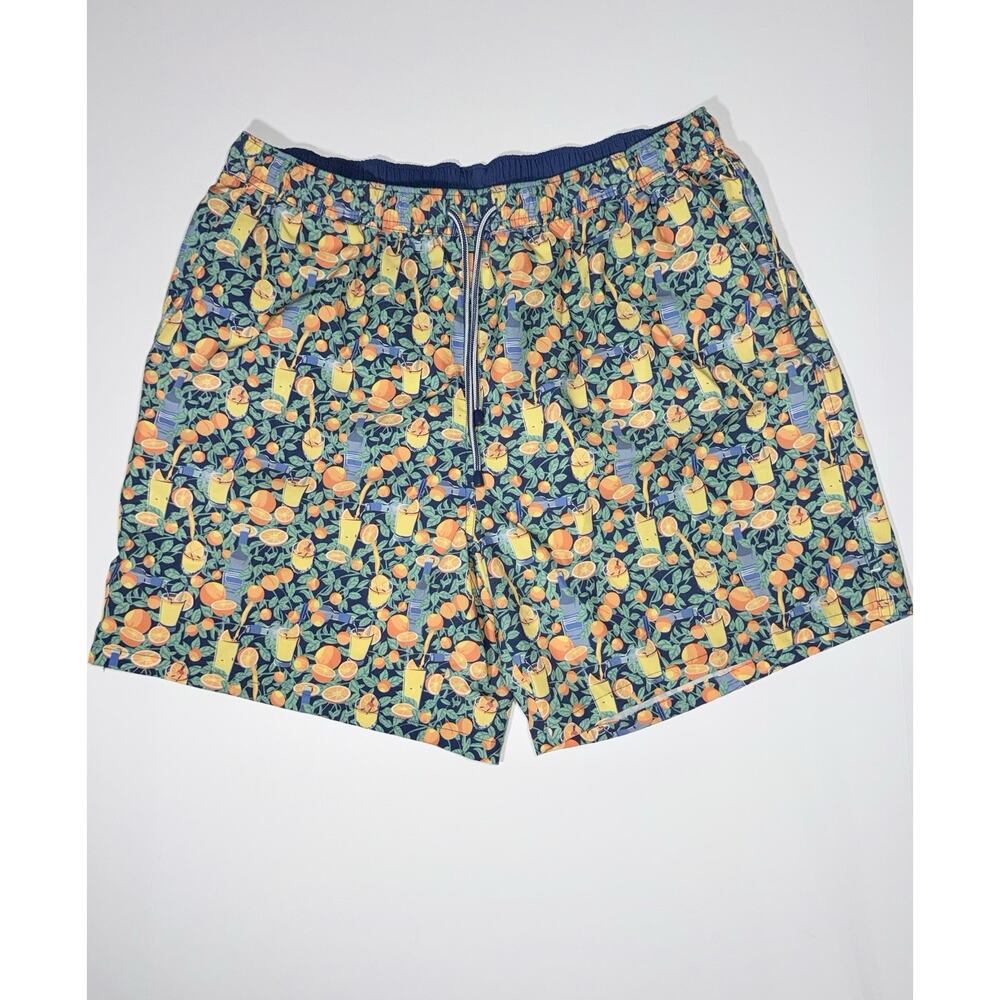 Peter Millar Swim Trunks Mens Size XL Oranges AOP Board Shorts Beach Summer